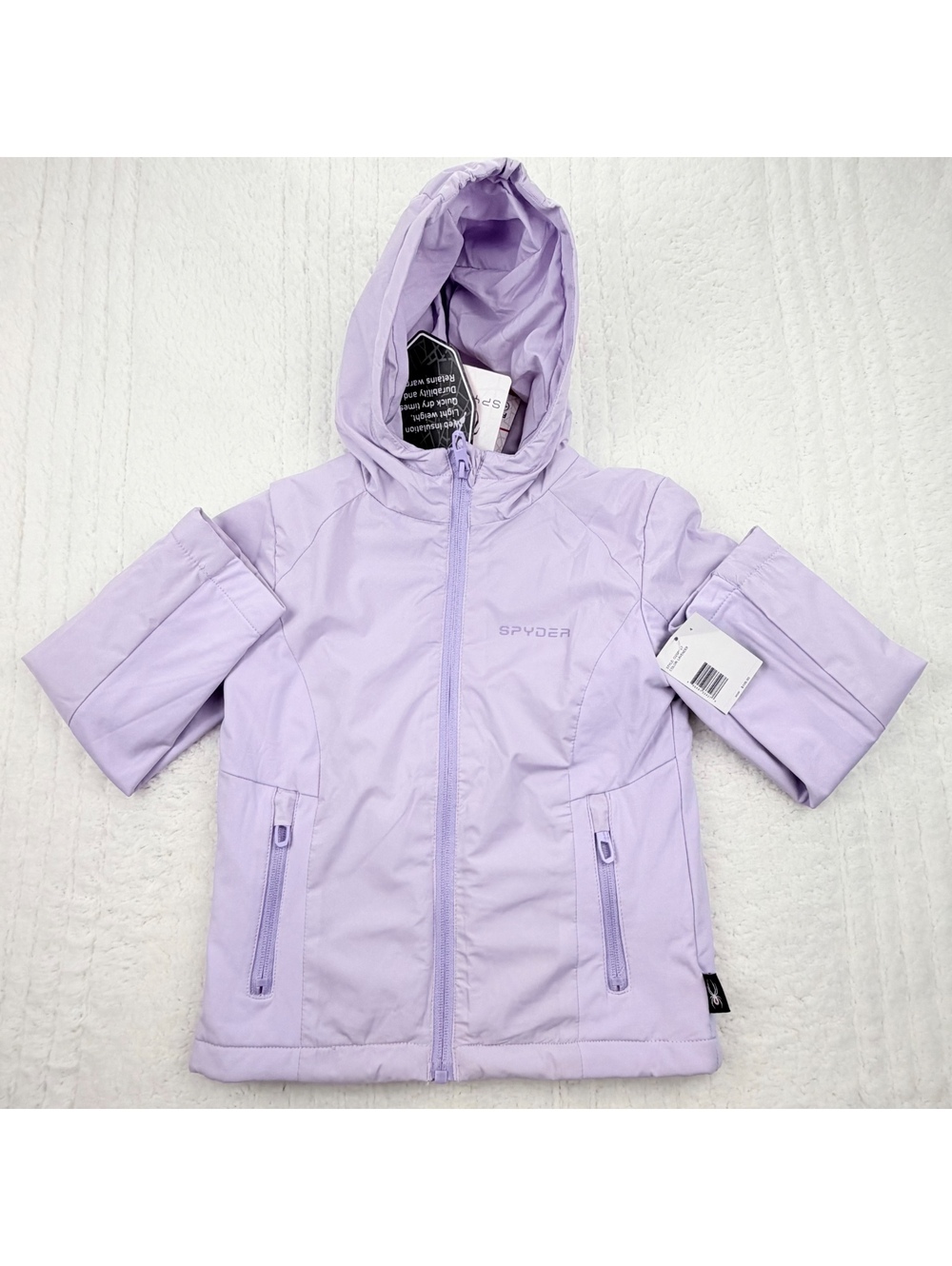 Spyder Girls Spyderlite Jacket Size 4 Lavender Hooded Insulated NWT
